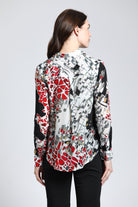 Tile Abstract Print - Button up With Roll up Sleeve | Back side