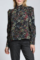 Winter Garden Pattern - Puff Sleeve Blouse | front side