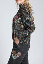 Winter Garden Pattern - Puff Sleeve Blouse | left side