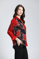 Red & Sable Watercolor Mix - Button Up Top | Right side