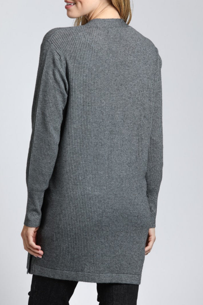 Open Knit Side Button Cardigan | back side