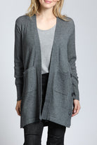 Open Knit Side Button Cardigan | front side