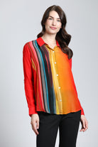 Horizontal Gradient Print  Button Up Top | Front side