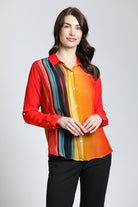 Horizontal Gradient Print  Button Up Top | front side