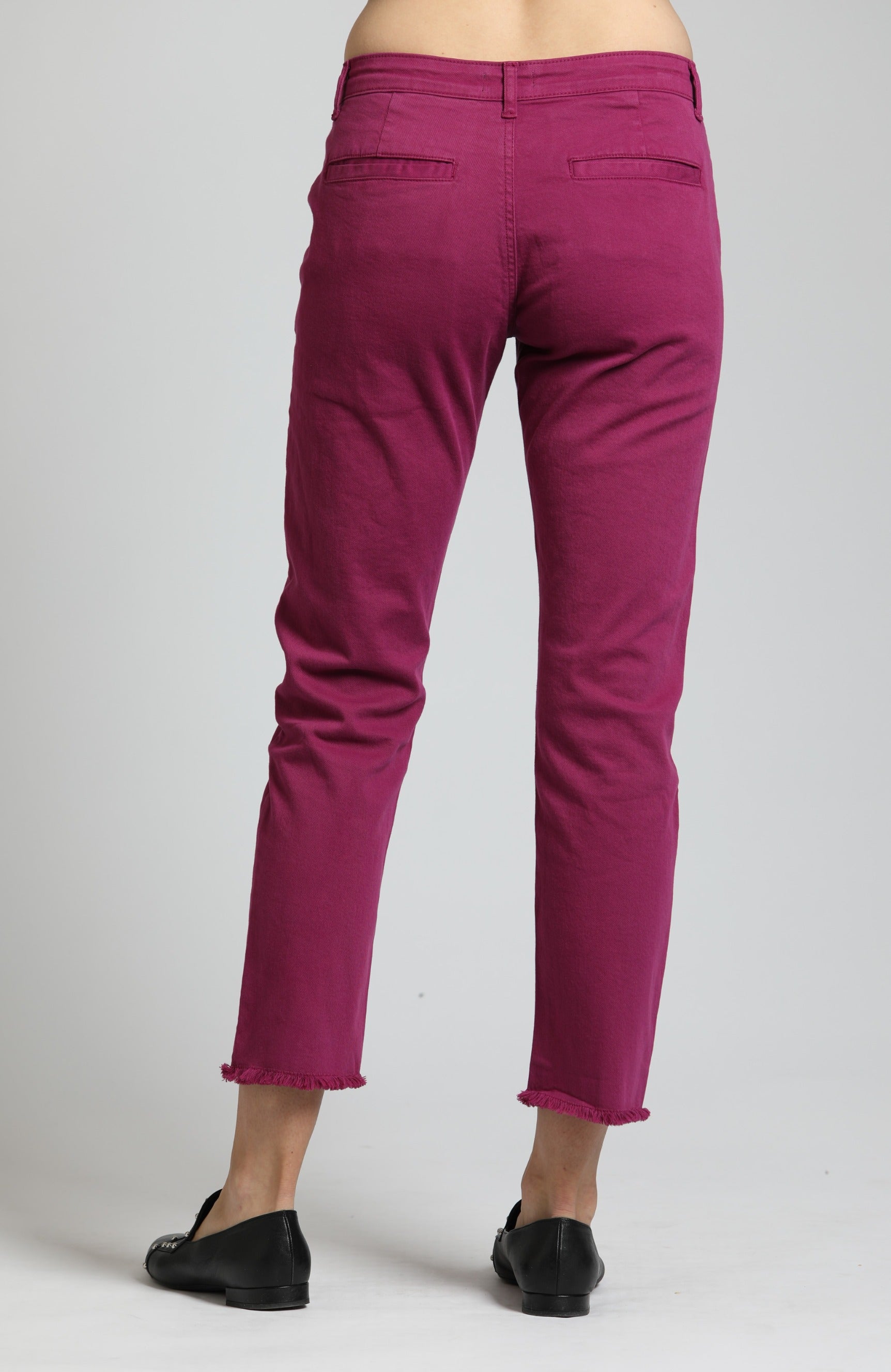 Trouser With Distressed Raw Hem | back side