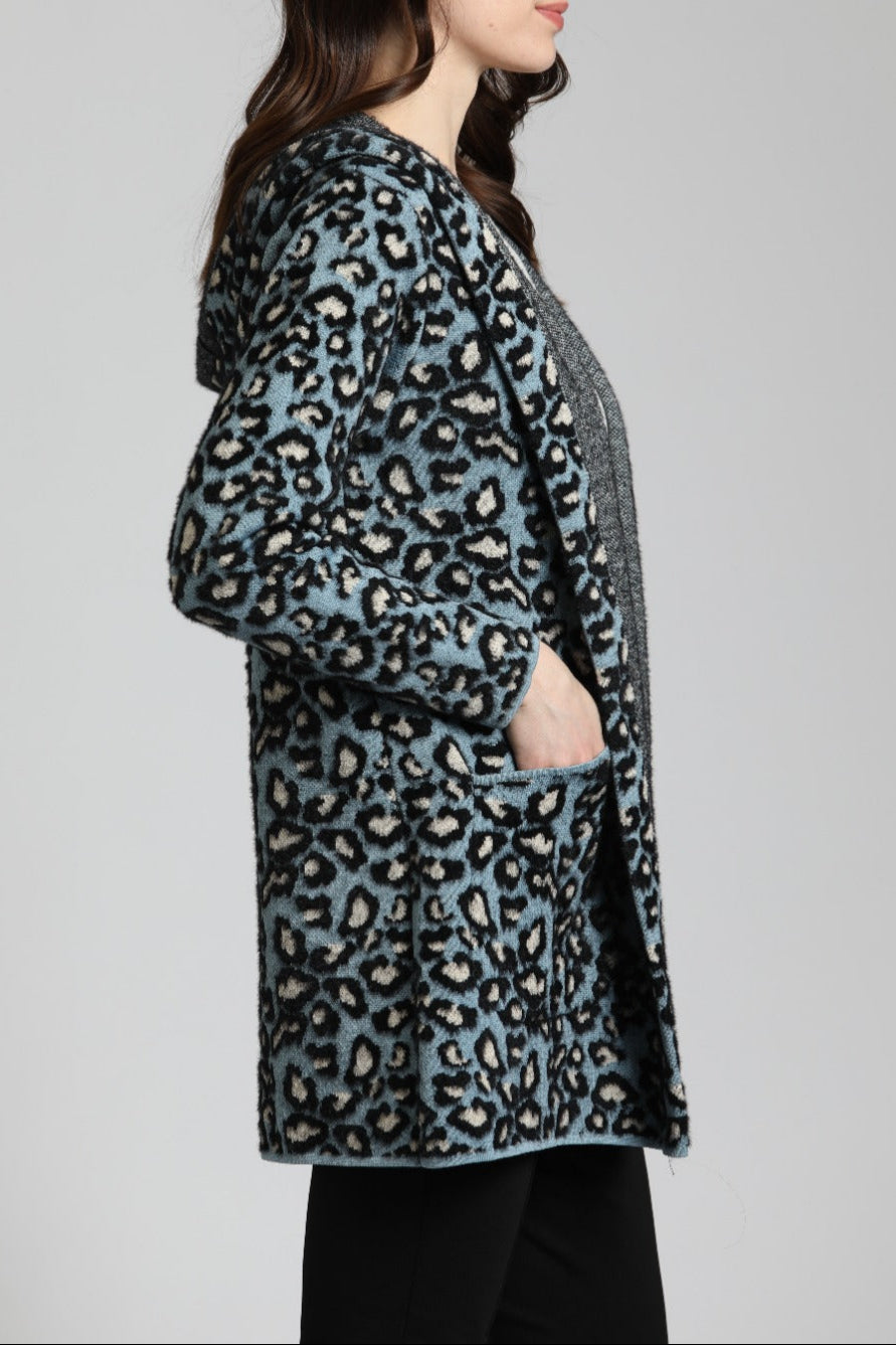 Open Front Plush Cozy Coat With Hoodie | right side