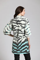 Ombre Zebra Cardi White Puff Sleeve | back side
