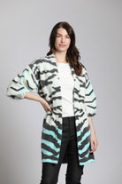 Ombre Zebra Cardi White Puff Sleeve | front side