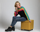 Rainbow Striped Funnel Neck Sweater