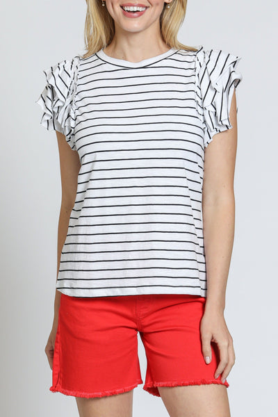 Ruffle Cap Sleeve Tee APNY