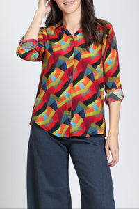 Button-up With Roll-up Sleeve Shirt
