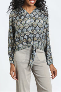 V-Neck Tie Front Top