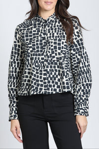 Cropped Shirt With Ruffle Details