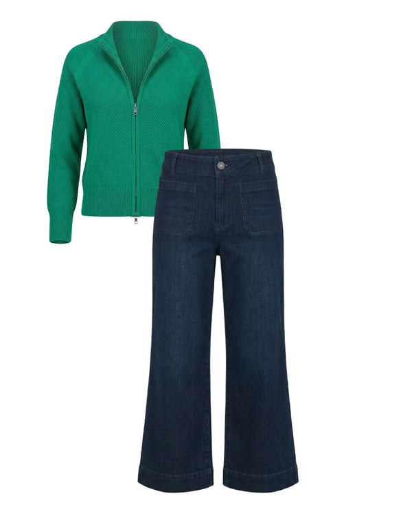 B168 Dark Indigo & SW216 / Emerald