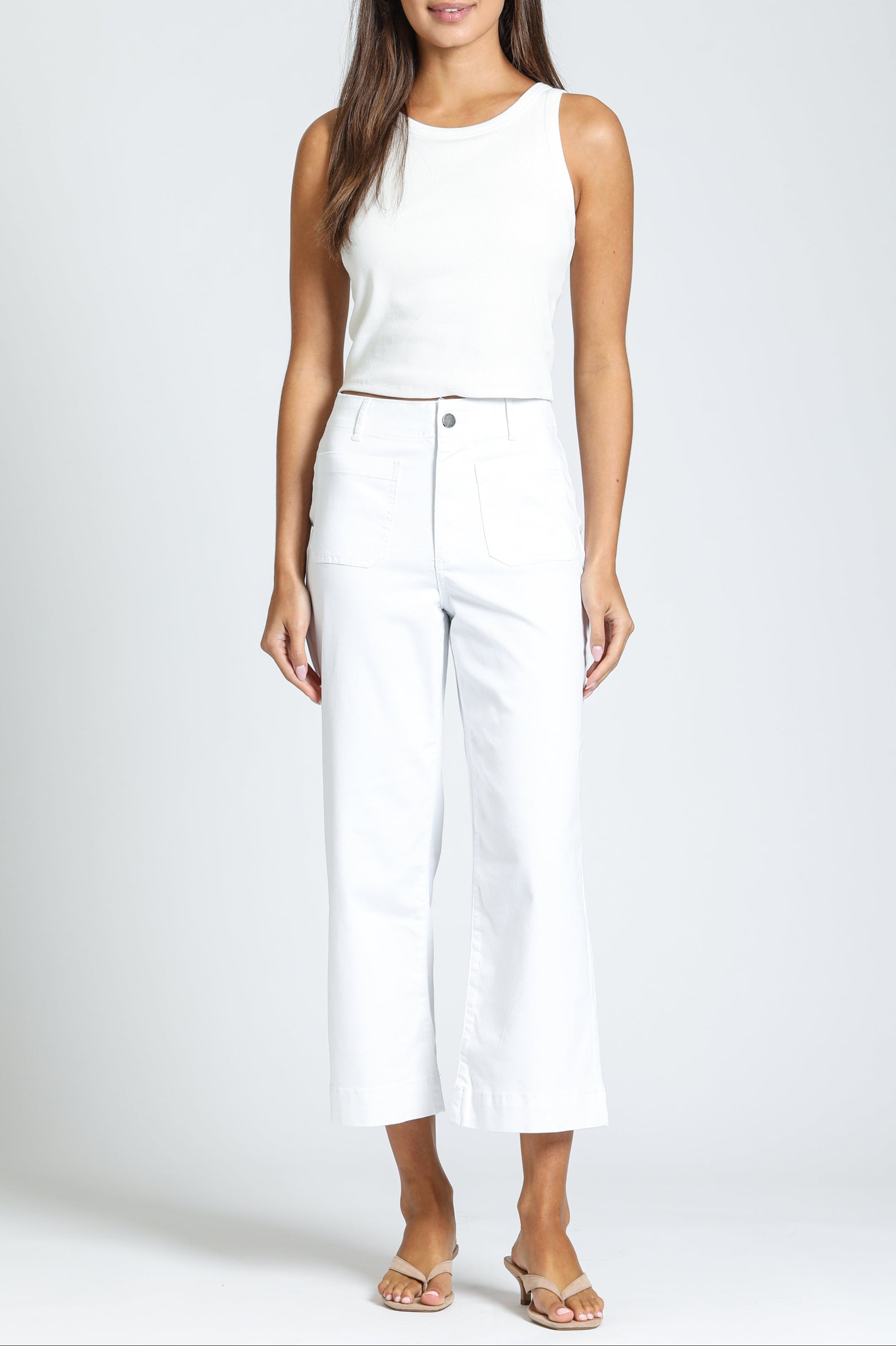 56design UTILITY PARKER Lサイズ White。 Parker Cropped Wide Leg Jean | APNY Apparel collection