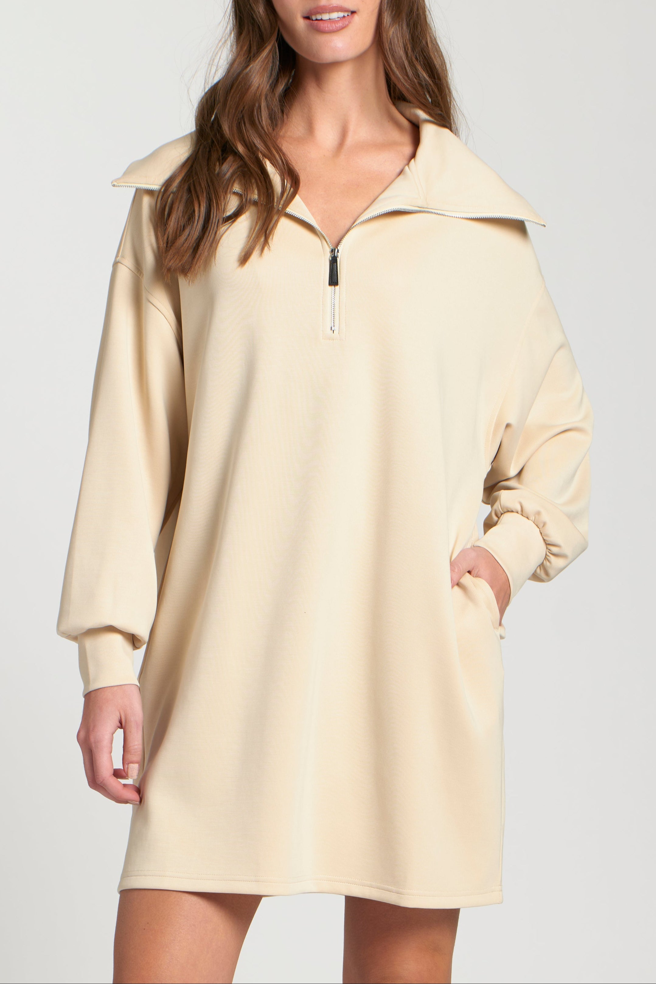 AMERI アメリ 24AW UND HALF ZIP SWEAT DRESS UND HALF ZIP SWEAT DRESS