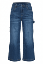 Blue jeans on a white background