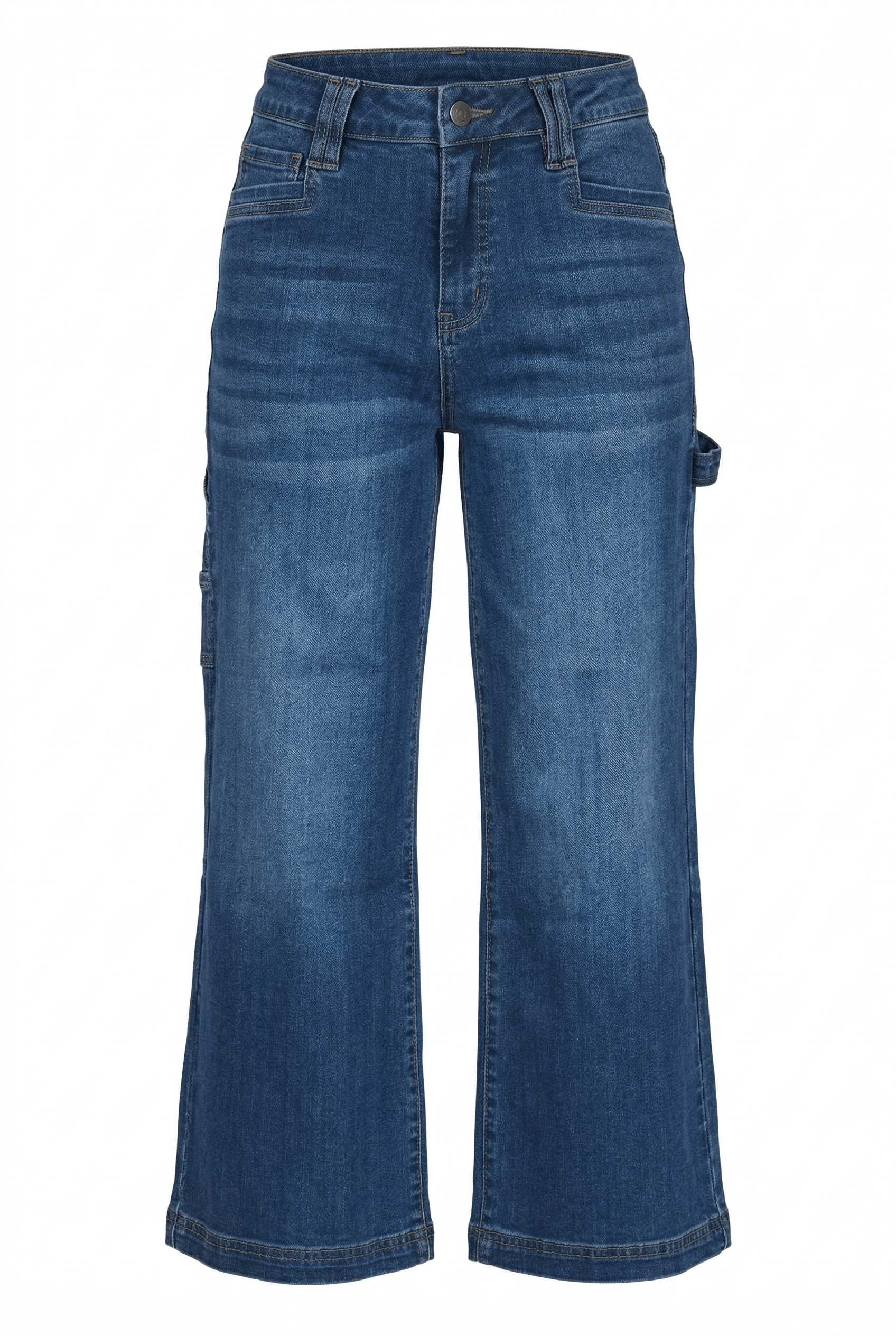 Blue jeans on a white background