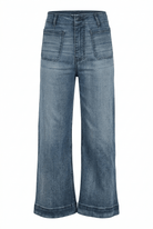 Blue jeans on a white background