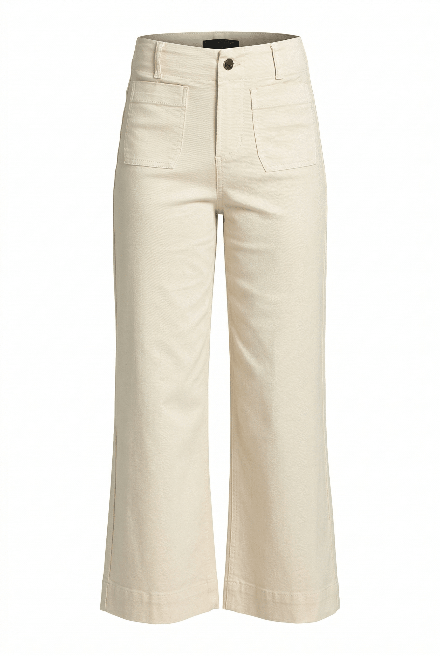 Beige wide-leg pants on a white background