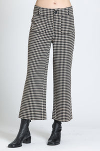 Wide Leg Cropped Patch Pocket Pant - Almond Black