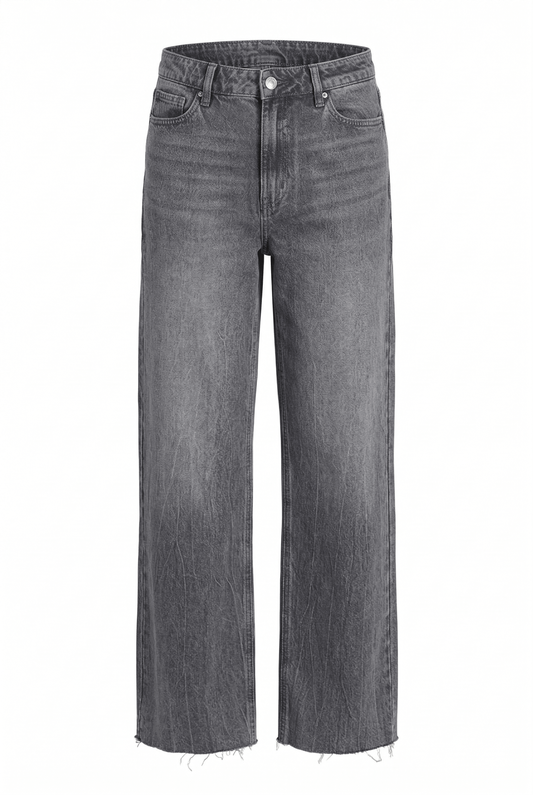 Gray jeans on a white background