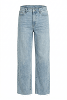 Light blue jeans on a white background