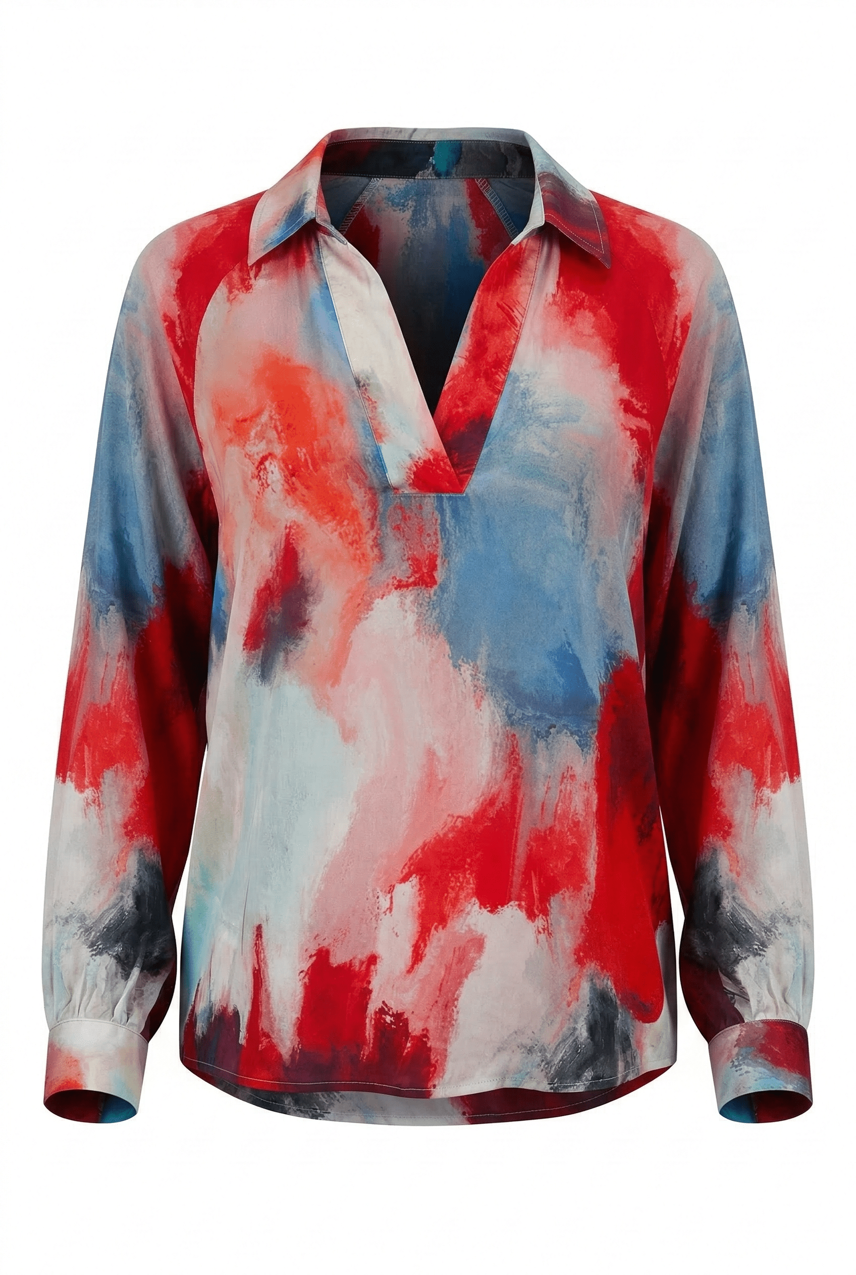 Colorful tie-dye shirt on a white background