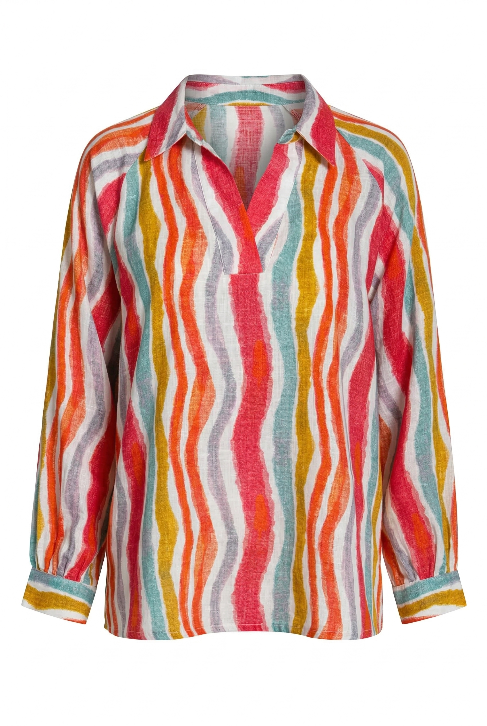 Colorful striped shirt on a white background