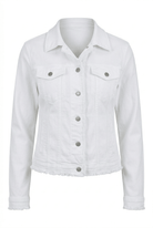 White denim jacket on a white background