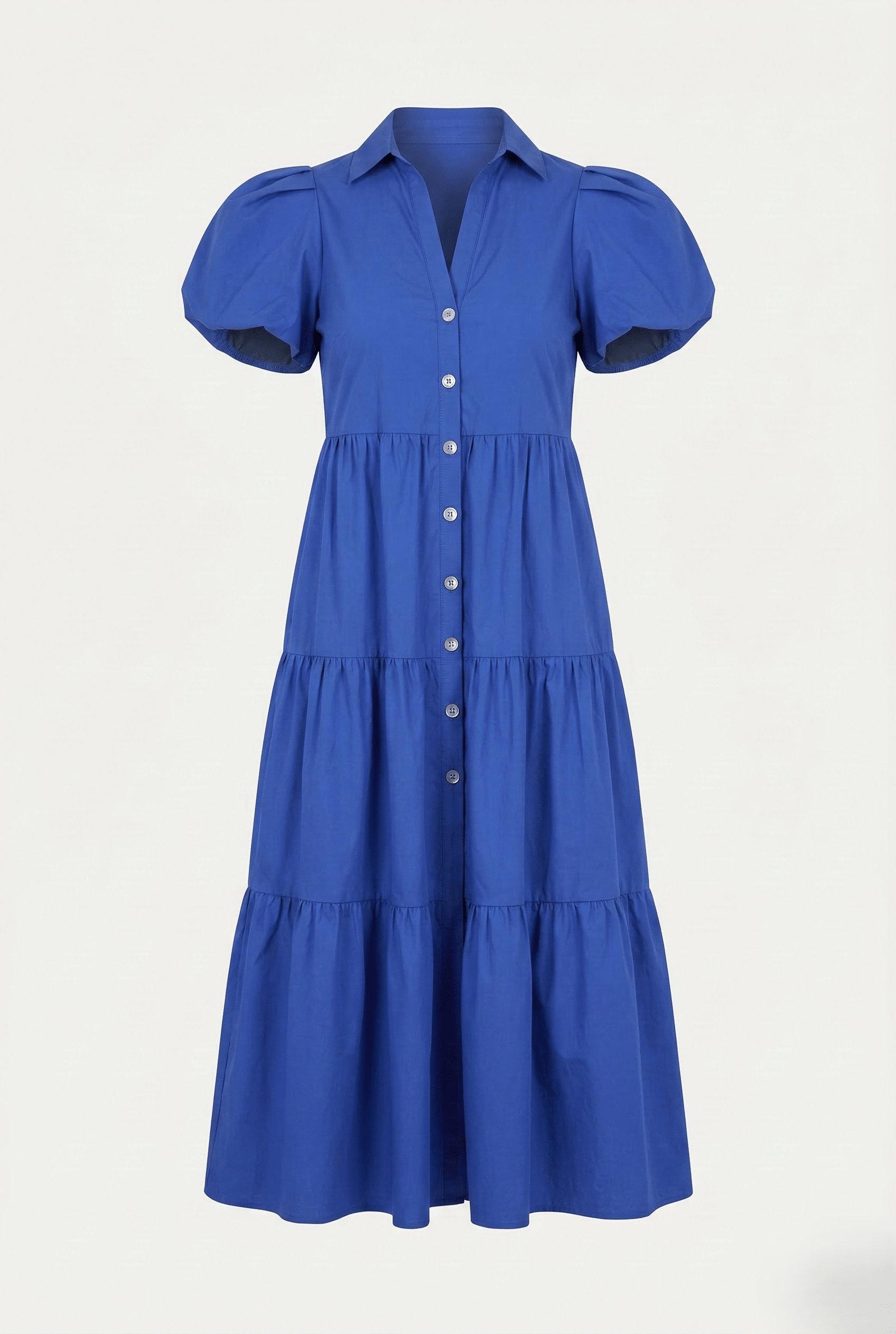 blue long puff sleeve dress A-Line Puff sleeves Long Blue Prom Dress, Square Neckline Blue Long Formal Dress Custom Size / Blue