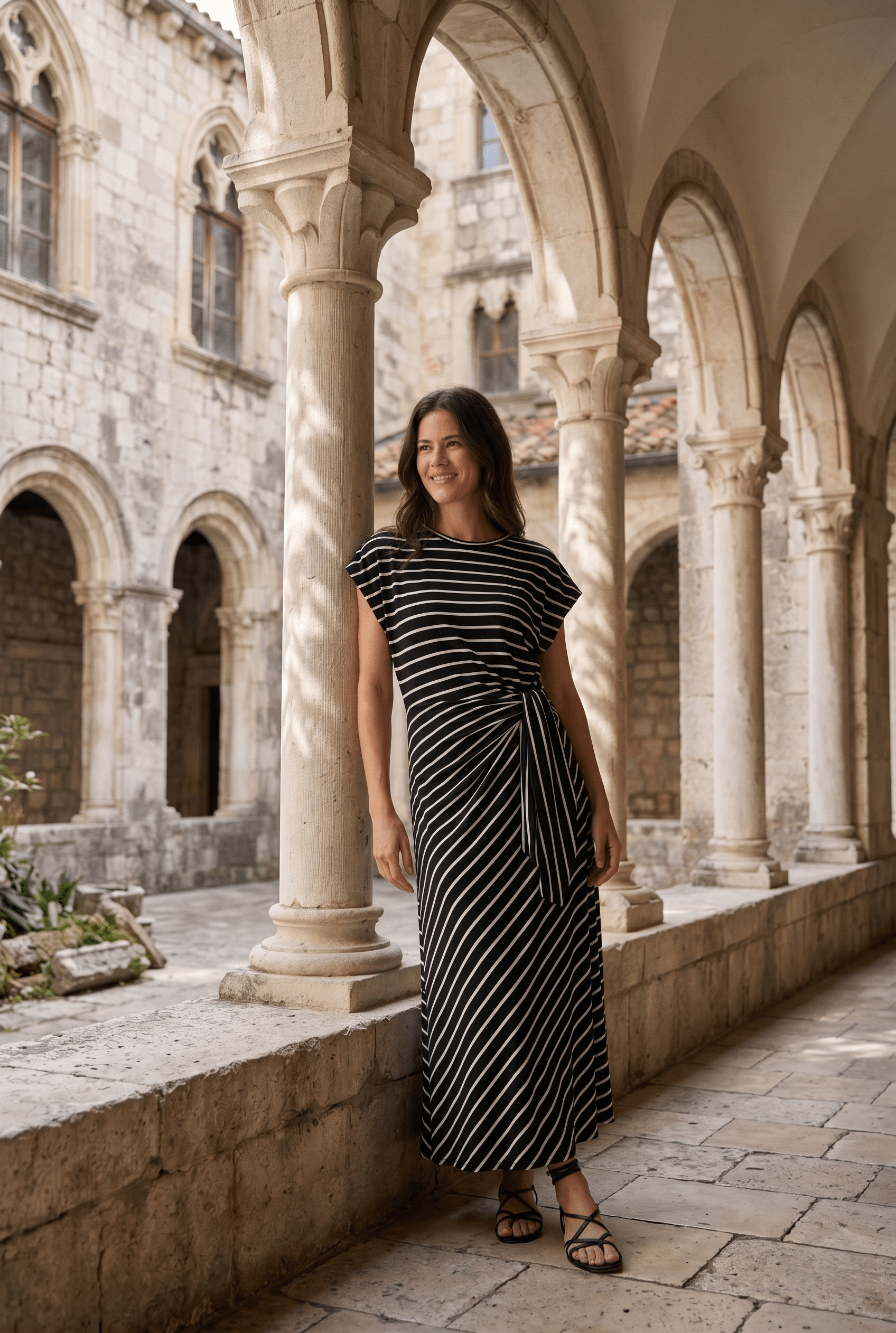 APNY Women's Stripe Maxi Dress - Black APNY Women's Stripe Maxi Dress - Black