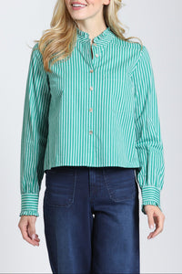 Cropped Checks Shirt With Ruffle Detail