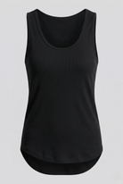 Black tank top on a light gray background