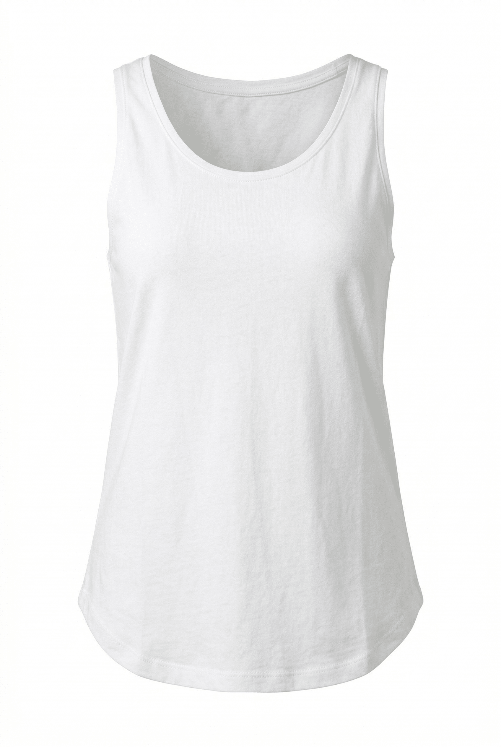 White tank top on a white background