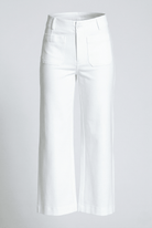White pants on a light gray background