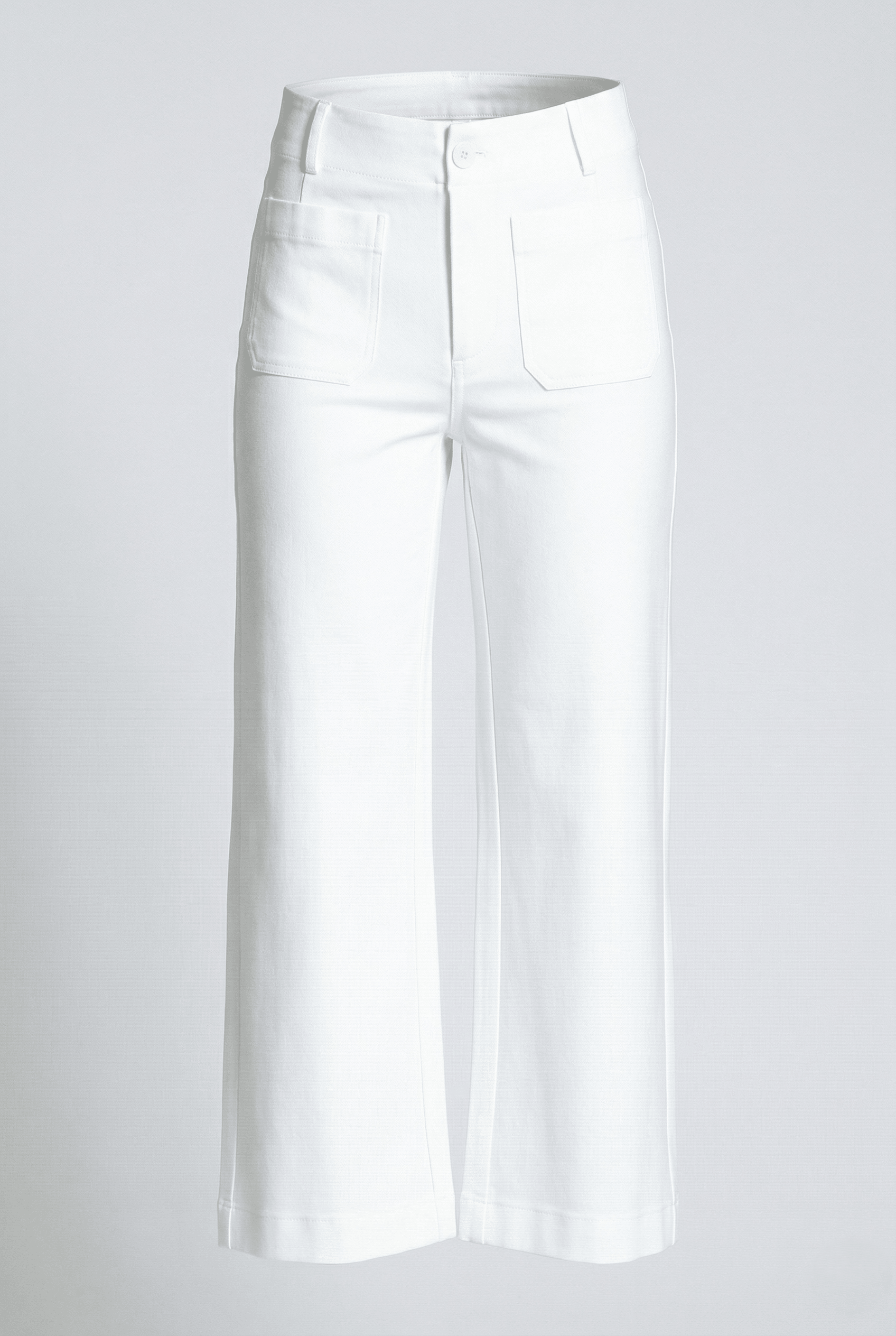 White pants on a light gray background