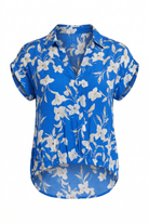 Blue floral shirt on a white background