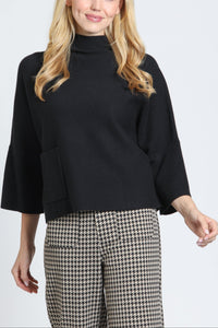 Funnel Neck Sweater With Patch Pocket