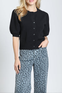 Short Puff Sleeve Cardigan