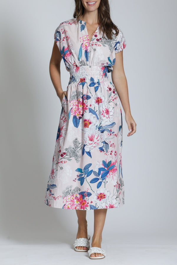 Midi Dress With Smocked Waist