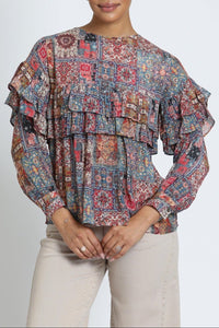 Ruffled Peasant Blouse