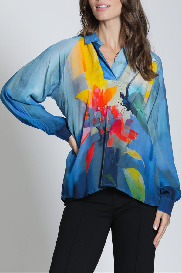 Half-Plaket Pullover Blouse