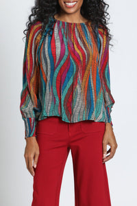 Pullover With Smocked Cuff