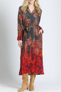 Half Placket Maxi Dress