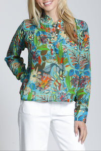 Ruffle Half Placket Blouse