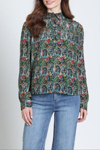 Ruffle Half Placket Blouse