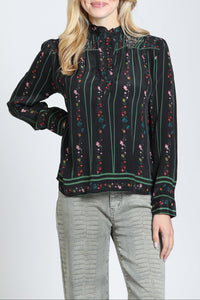 Ruffle Half Placket Blouse