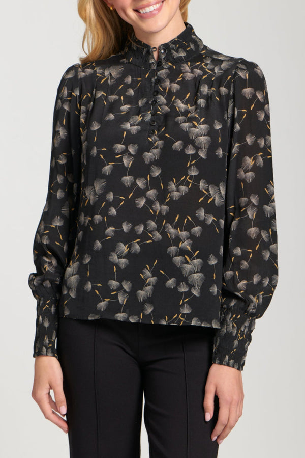 Puff Sleeve Blouse With Ruched Detail