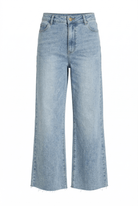 Light blue jeans on a white background
